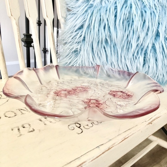 Mikasa, Pink, Vintage, Crystal, Rosella, Serving Platter, Nice Condition - Picture 3 of 8